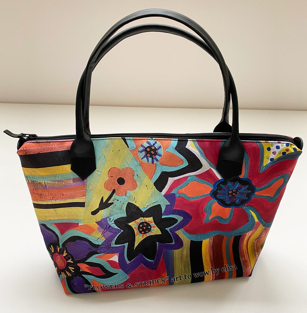 Flowers Stripes Custom Tote Bag – Art to Wow Elisa Marconi